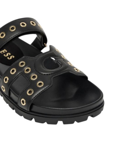 Sandalo Guess Donna Fashie Borchiate G Logo Leather Black
