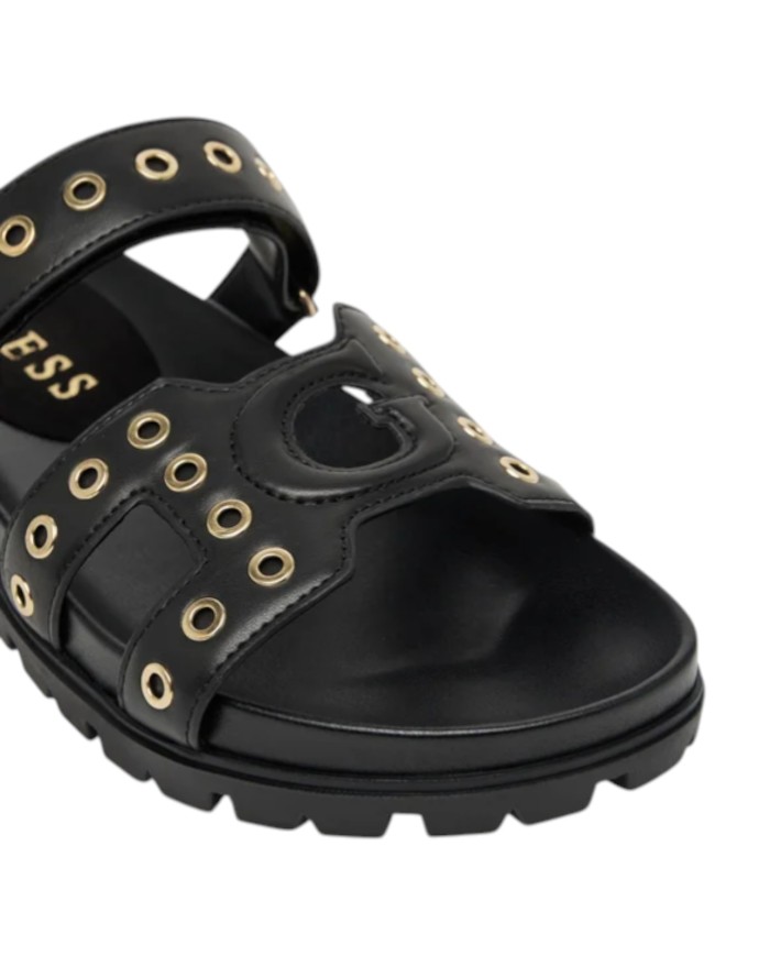 Sandalo Guess Donna Fashie Borchiate G Logo Leather Black
