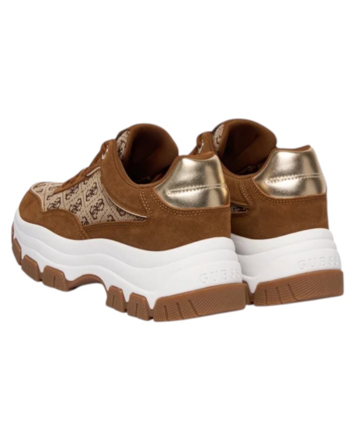 Sneakers Guess Donna Berrett 2 4G Logo Leather Camel Beige Brown