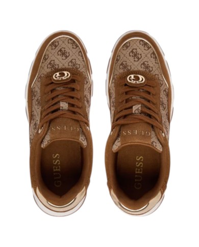 Sneakers Guess Donna Berrett 2 4G Logo Leather Camel Beige Brown
