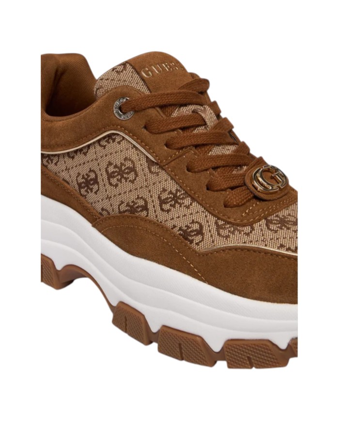 Sneakers Guess Donna Berrett 2 4G Logo Leather Camel Beige Brown