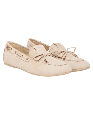 Mocassino Guess Donna Aisha 4G Logo Suede Beige
