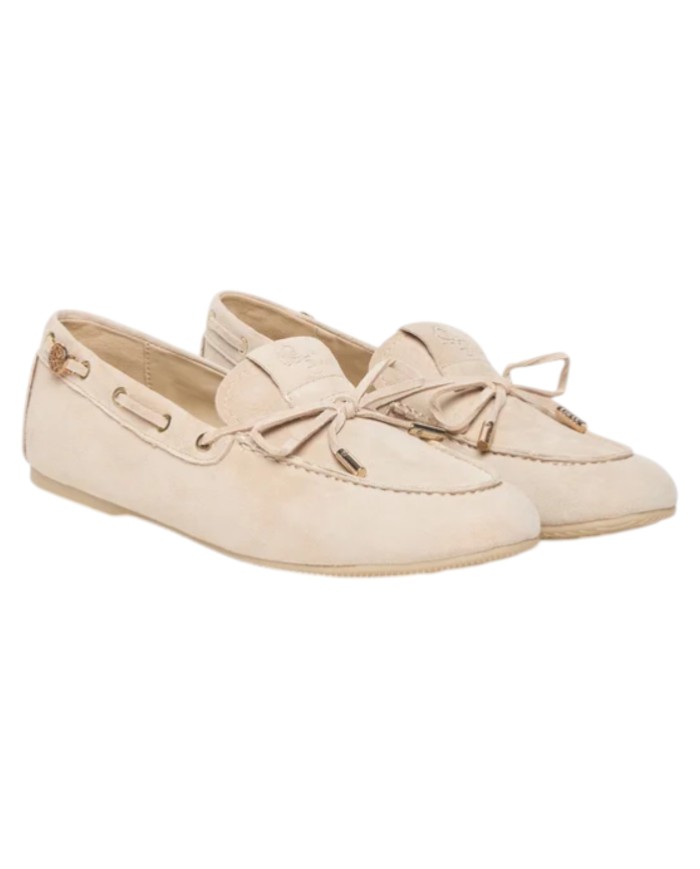 Mocassino Guess Donna Aisha 4G Logo Suede Beige