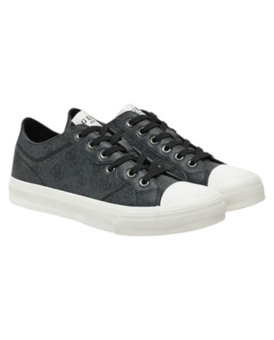 Sneakers Guess Uomo Istria Low 4G Logo Leather Coal Black