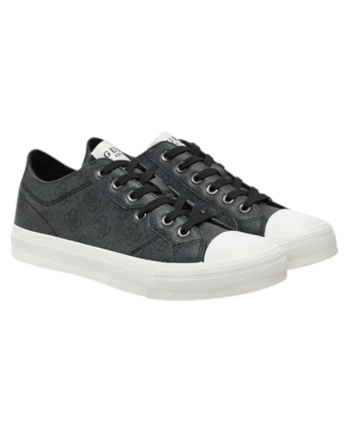 Sneakers Guess Uomo Istria Low 4G Logo Leather Coal Black