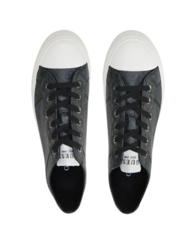 Sneakers Guess Uomo Istria Low 4G Logo Leather Coal Black