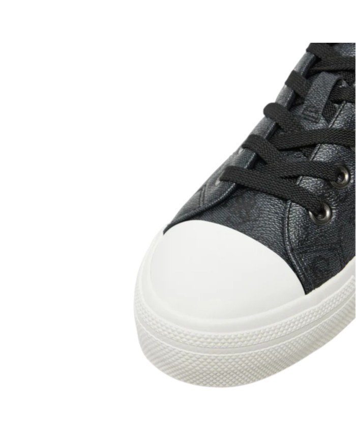 Sneakers Guess Uomo Istria Low 4G Logo Leather Coal Black