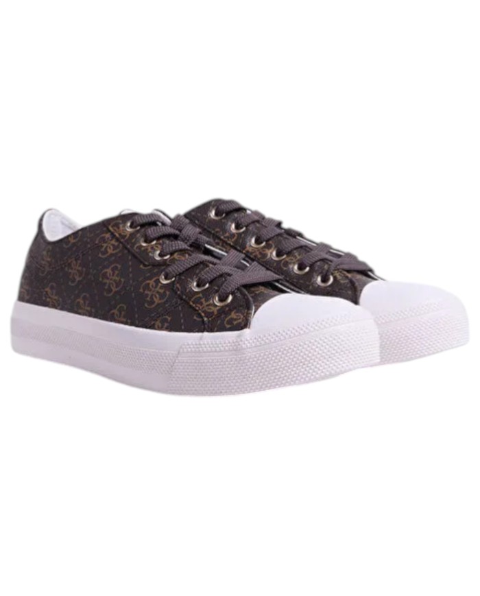 Sneakers Guess Uomo Istria Low 4G Logo Leather Brown