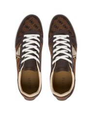 Sneakers Guess Uomo Vincent 4G Triangle Logo Cotton Leather Brown