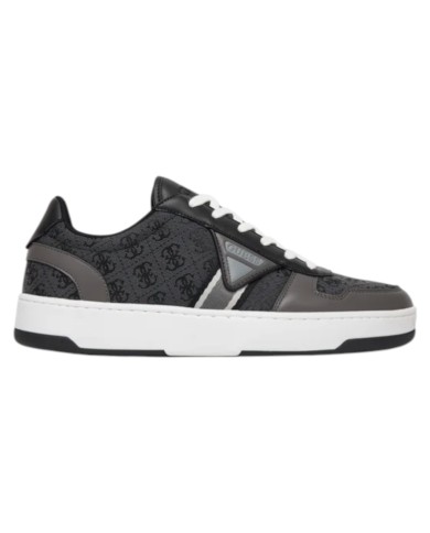Sneakers Guess Uomo Vincent 4G Triangle Logo Cotton Leather Coal Black