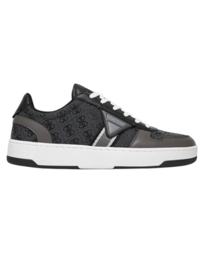 Sneakers Guess Uomo Vincent 4G Triangle Logo Cotton Leather Coal Black