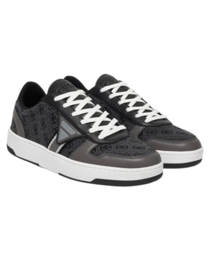 Sneakers Guess Uomo Vincent 4G Triangle Logo Cotton Leather Coal Black