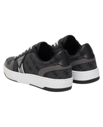 Sneakers Guess Uomo Vincent 4G Triangle Logo Cotton Leather Coal Black