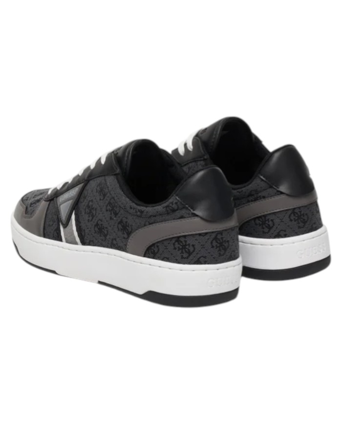 Sneakers Guess Uomo Vincent 4G Triangle Logo Cotton Leather Coal Black