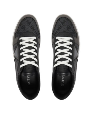 Sneakers Guess Uomo Vincent 4G Triangle Logo Cotton Leather Coal Black