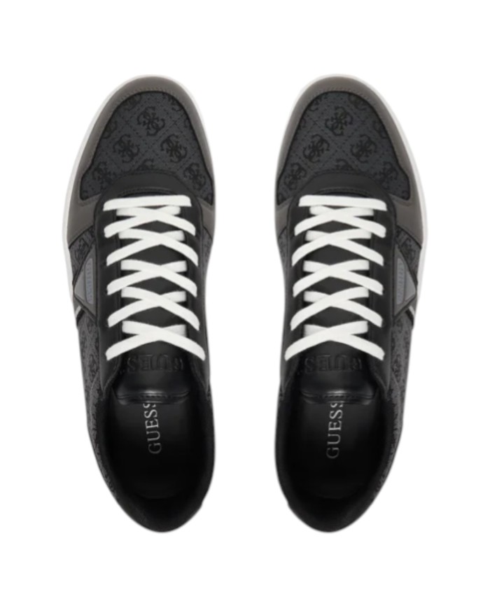 Sneakers Guess Uomo Vincent 4G Triangle Logo Cotton Leather Coal Black