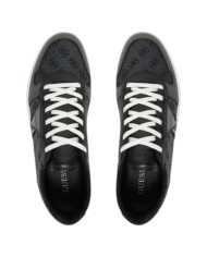 Sneakers Guess Uomo Vincent 4G Triangle Logo Cotton Leather Coal Black