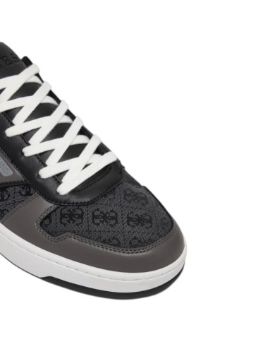 Sneakers Guess Uomo Vincent 4G Triangle Logo Cotton Leather Coal Black