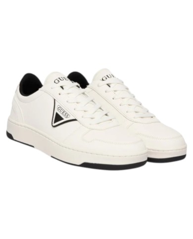 Sneakers Guess Uomo Vincent Triangle Logo Leather White
