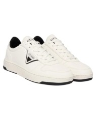 Sneakers Guess Uomo Vincent Triangle Logo Leather White