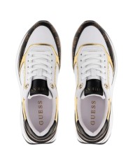 Sneakers Guess Donna Camrio Platform 4G Logo Peony Leather White Brown Gold