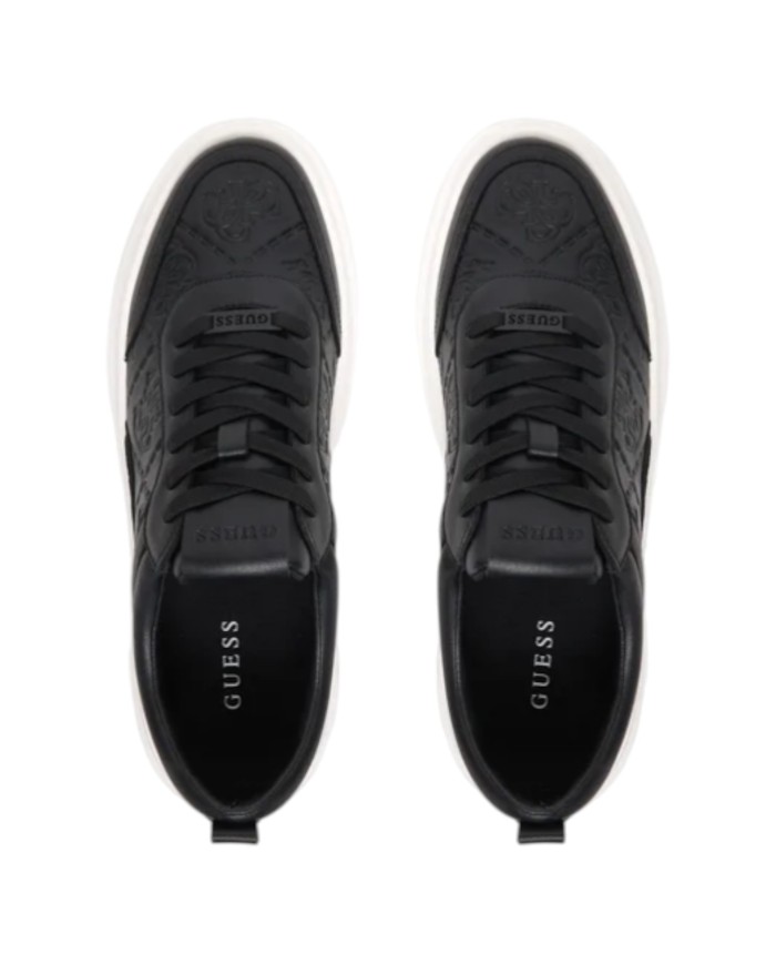 Sneakers Guess Uomo Elbano 4G Logo Impresso Leather Black