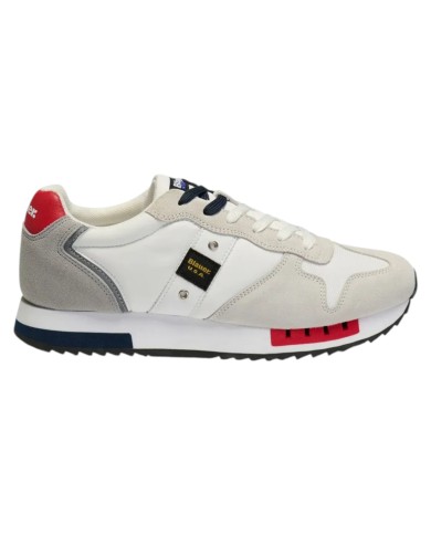 Sneakers Uomo Blauer Queens01 Leather White Red Navy