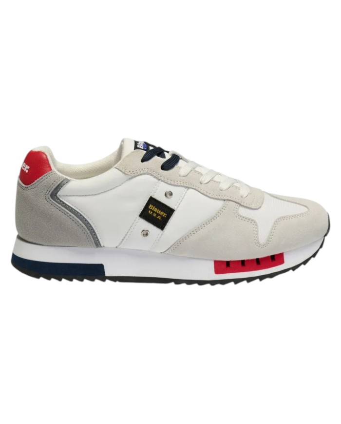 Sneakers Uomo Blauer Queens01 Leather White Red Navy