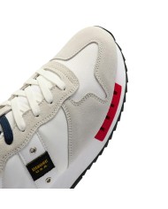 Sneakers Uomo Blauer Queens01 Leather White Red Navy