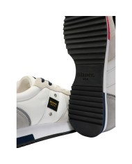 Sneakers Uomo Blauer Queens01 Leather White Red Navy