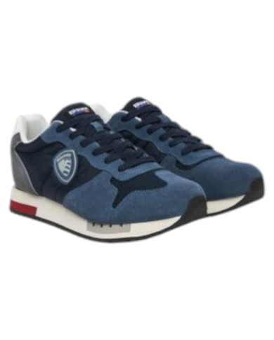 Sneakers Uomo Blauer Queens05 Leather Navy Grey