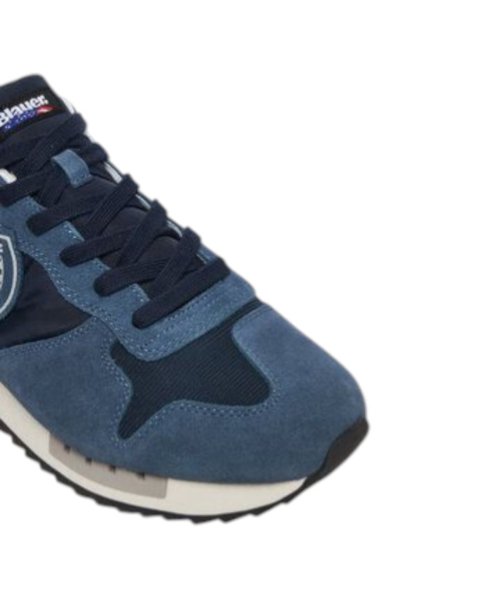 Sneakers Uomo Blauer Queens05 Leather Navy Grey