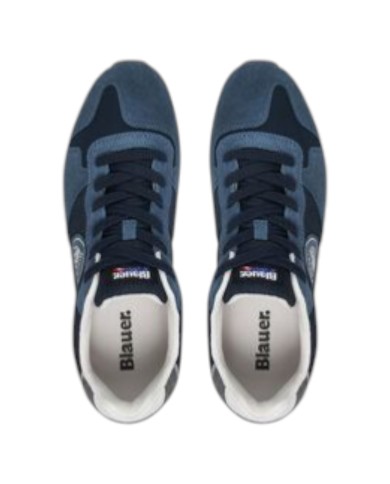 Sneakers Uomo Blauer Queens05 Leather Navy Grey