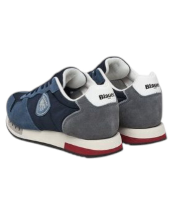 Sneakers Uomo Blauer Queens05 Leather Navy Grey