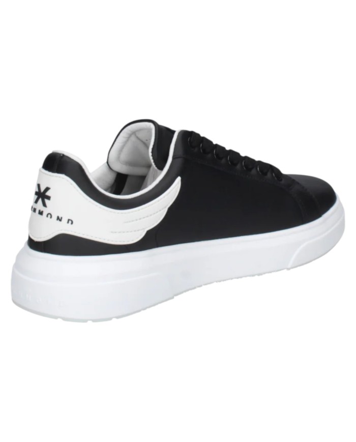 Sneaker Uomo John Richmond 31014 Action Leather New Logo Leather Black White