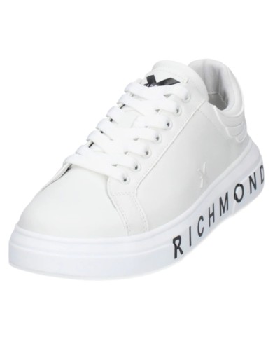 Sneaker Uomo John Richmond 31016 Action Leather New Logo Leather White