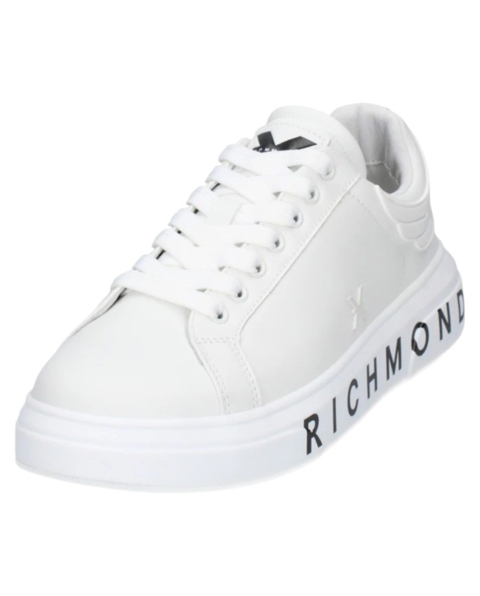 Sneaker Uomo John Richmond 31016 Action Leather New Logo Leather White