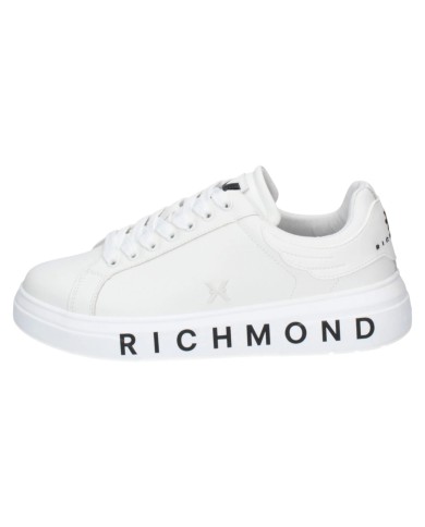 Sneaker Uomo John Richmond 31016 Action Leather New Logo Leather White