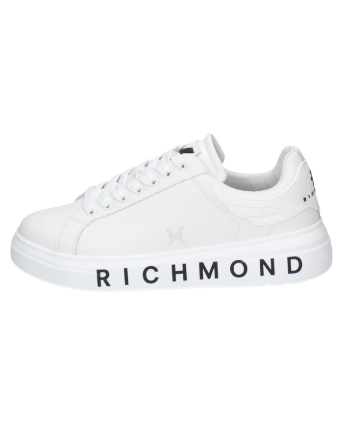 Sneaker Uomo John Richmond 31016 Action Leather New Logo Leather White