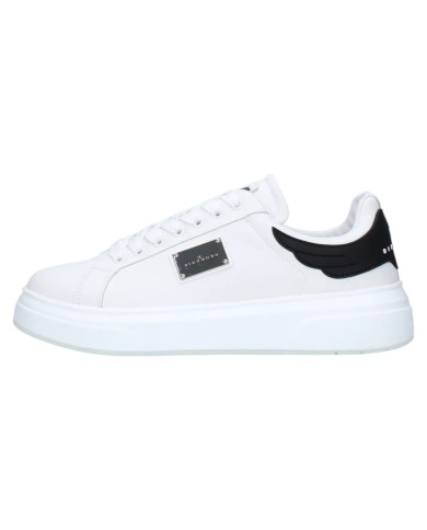 Sneaker Uomo John Richmond 31018 Action Leather New Logo Leather White Black