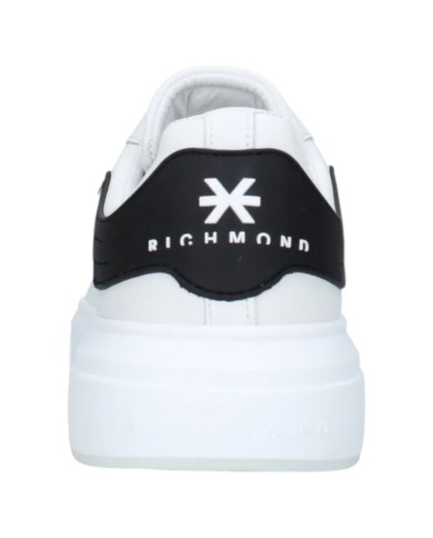 Sneaker Uomo John Richmond 31018 Action Leather New Logo Leather White Black
