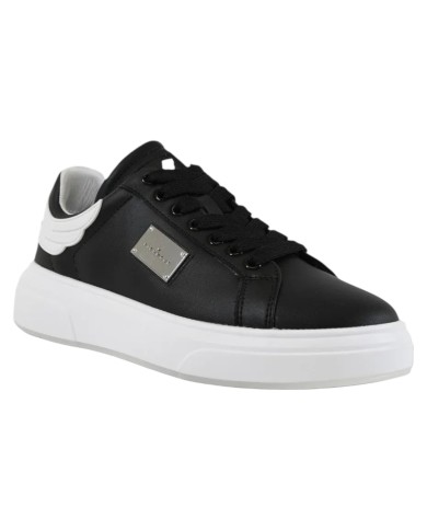 Sneaker Uomo John Richmond 31018 Action Leather New Logo Leather Black White
