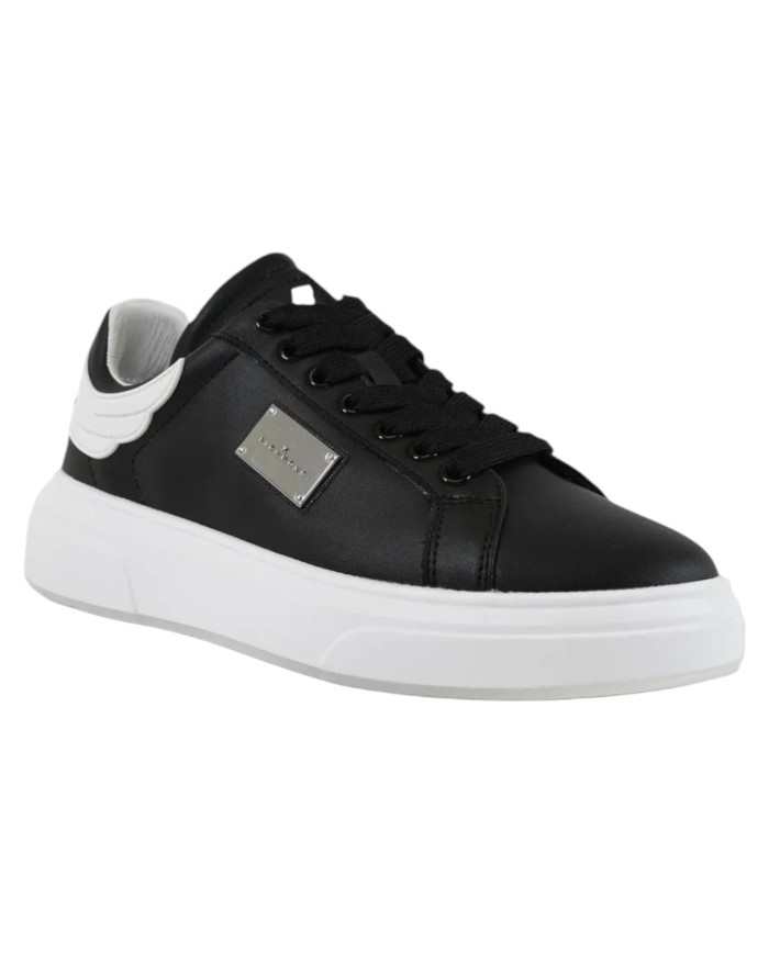 Sneaker Uomo John Richmond 31018 Action Leather New Logo Leather Black White