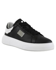Sneaker Uomo John Richmond 31018 Action Leather New Logo Leather Black White