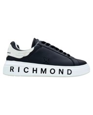 Sneaker Uomo John Richmond 31016 Action Leather New Logo Leather Black White