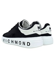Sneaker Uomo John Richmond 31016 Action Leather New Logo Leather Black White