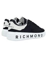 Sneaker Uomo John Richmond 31016 Action Leather New Logo Leather Black White