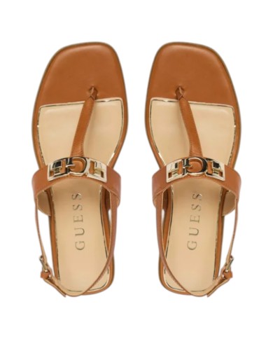 Sandali Guess Donna Ramiry G Logo Leather Brown Cognac