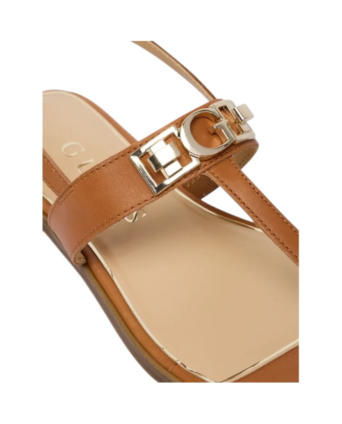 Sandali Guess Donna Ramiry G Logo Leather Brown Cognac
