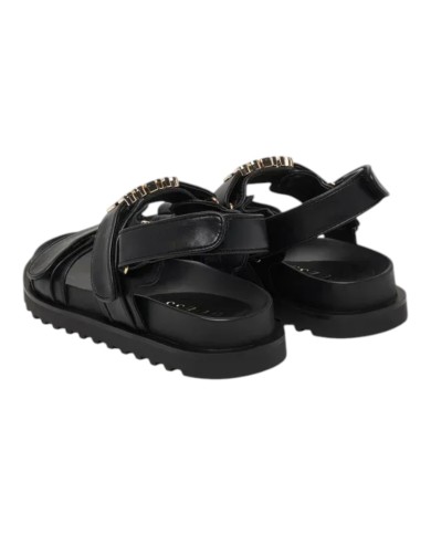 Sandalo Donna Guess Fabelis Guess Logo Doppio Strap Leather Black